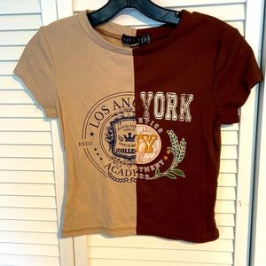 Faded Rose Split color shirt.